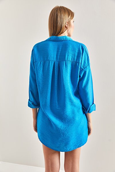 Bianco Lucci Dámská vyšívaná plátěná košile Ayrobin s flitry