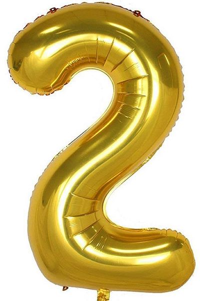 BeySüS Gold number Foil Balloon - 2 numbers 40 Inch