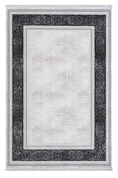 Turkrugs Zen Antrasit Yumuşak Dokulu Halı Kilim Salon Mutfak Dokuma Makine Ha...