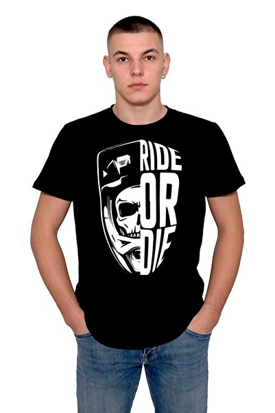 baskwear Ride Or Die Driver Skull Dry Head T-Shirt Unisex T-shirt