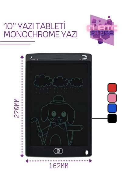 Cubic Store Grafik Digital Çocuk Yazı Tahtası Çizim Tableti Lcd 10 Inc
