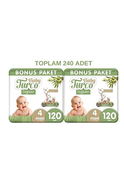Baby Turco 4 Numara Maxi 120x2 Toplam 240 Adet