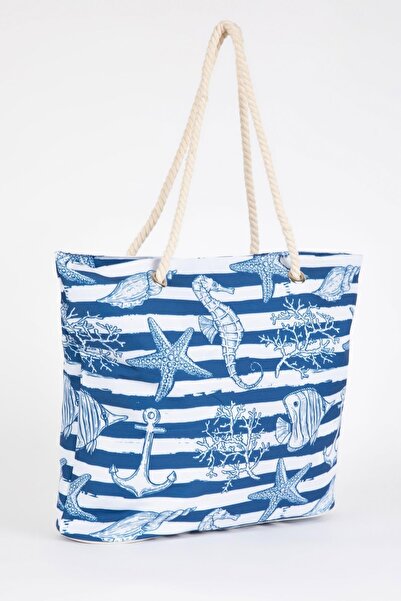 DeFacto Beach Bag - Multicolored - Striped