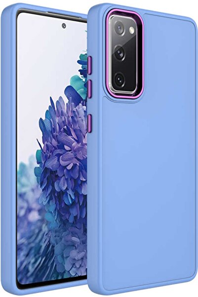 Case 4U Samsung Galaxy S20 Fe Uyumlu Kılıf Metal Çerçeve Hassas Butonlu Renkl...