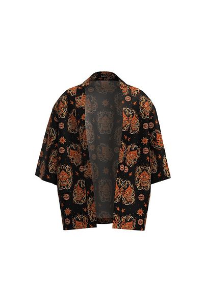 Shout Υπερμεγέθη Ιαπωνική μάσκα Oni Unisex Μαύρο κιμονό