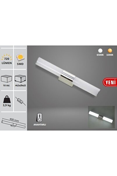 ALLES Ithalat 8w Krom Kasa Aplik Beyaz Işık - Bilbao