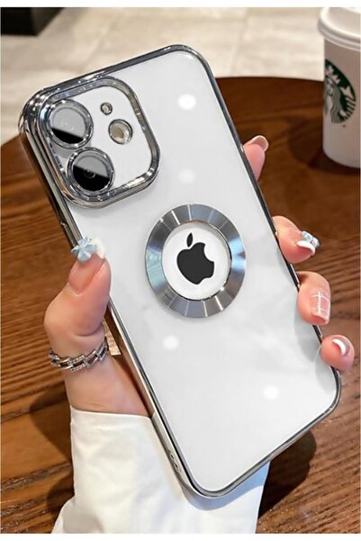 Case 4U Iphone 11 Kılıf Kamera Lens Korumalı Şeffaf Renkli Logo Gösteren Parl...