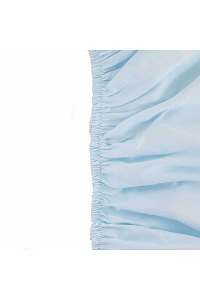 Ricco Lifes Powder Blue Fitted Sheet Set Solid Color Cotton-Pillow Case Single-Double-Full Size
