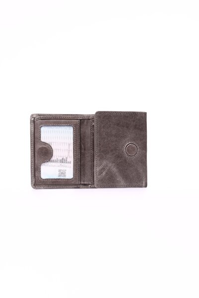 Grande 1414 Шкіряний чоловічий гаманець Crazy Сірий