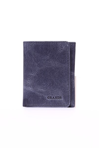 Grande 1414 Genuine Leather Men's Wallet Crazy Blue