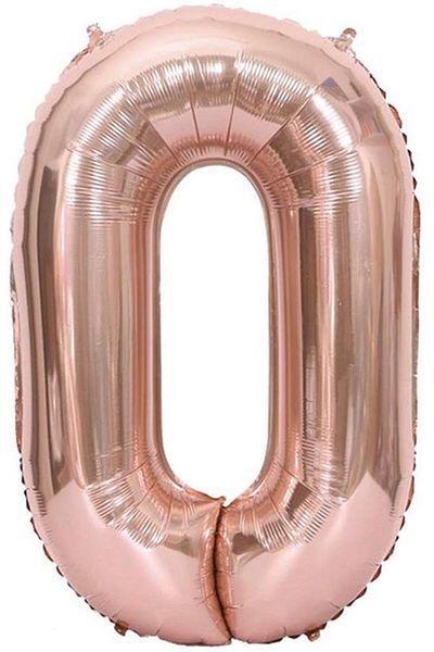 BeySüS Number Foil Balloon Rosegold Number 0 40 Inch