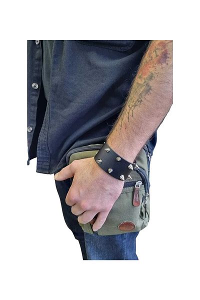 Metal Giyim Double Row Spike Detailed Bracelet