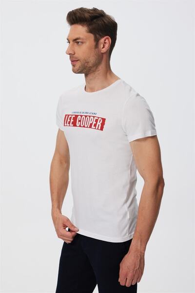 Lee Cooper Ανδρικό μπλουζάκι με λευκό λαιμόκοψη