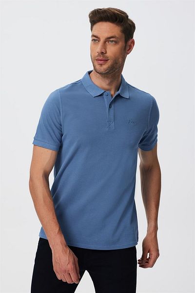 Lee Cooper Светлосиня мъжка поло тениска 232 LCM 242048 Twin Fit