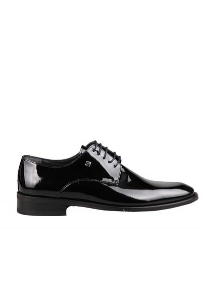 Fosco 8003-2 Ανδρικά παπούτσια casual από γνήσιο δέρμα μαύρο λουστρίνι