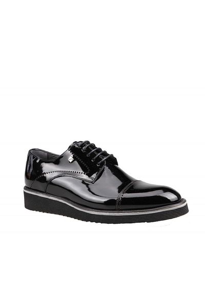 Fosco Ανδρικά παπούτσια casual 2928 Γνήσιο Δερμάτινο Μαύρο Λουστρίνι