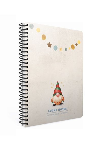 Gıpta Lucky Notes Spiral Hard Cover 17x24 120 Sheets Lined Notebook