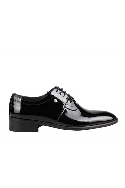 Fosco 9592 Ανδρικά παπούτσια casual από γνήσιο δέρμα μαύρο λουστρίνι