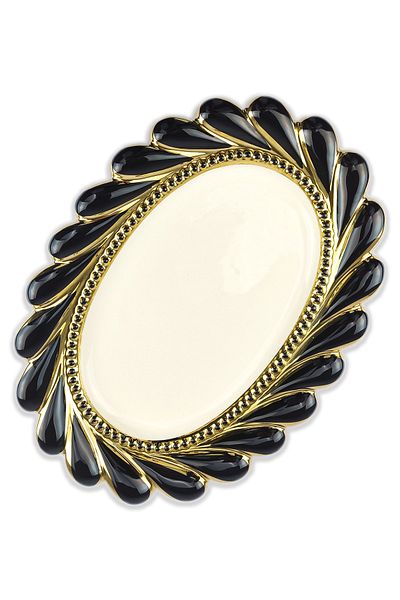 Digithome Callavi Oval Serving Plate 39 Cm Black Gold - Gbo 180 C320.113