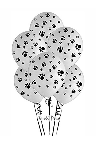 parti pera 5 Adet Pati Izi Baskılı Desenli Balon 12 Inç 30 Cm