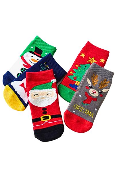 socksbox Сладки многоцветни детски чорапи с 5 чифта герои/Коледа