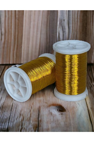 gürbüz filografi 0.30mm(100gr-150metre) Koyu Altın Sarı Renkli Gümüşlü Filografi Teli