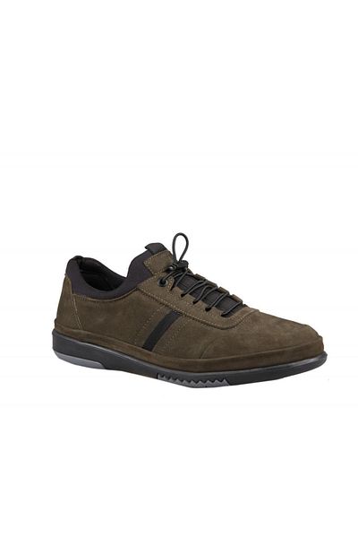KOMCERO 3y9779 Ανδρικά παπούτσια casual από γνήσιο δέρμα Khaki Nubuck