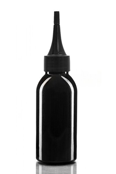 Güvenç Ambalaj 100 Adet - 100ml Plastik Siyah Oval Boyunlu Şişe, Boş Siyah Si...