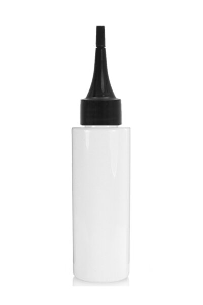 Güvenç Ambalaj 100 Adet - 100ml Plastik Beyaz Küt Boyunlu Şişe, Boş Siyah Siv...