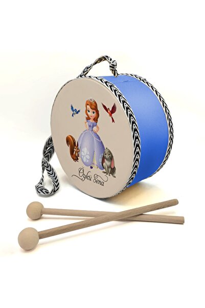 BAKSEPETE İsimli Prenses Deri Oyuncak Çocuk Davulu Mavi (1-5 YAŞ)