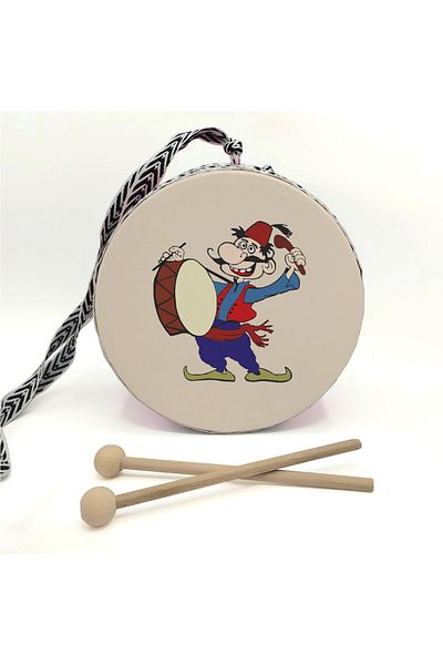 BAKSEPETE Ramadan Drummer Printed Leather Toy Children's Drum Blue (1-5 YEARS)