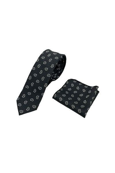Brianze Drop Pattern Tie Handkerchief, Cufflink, Tie Pin and Wallet Gift Set