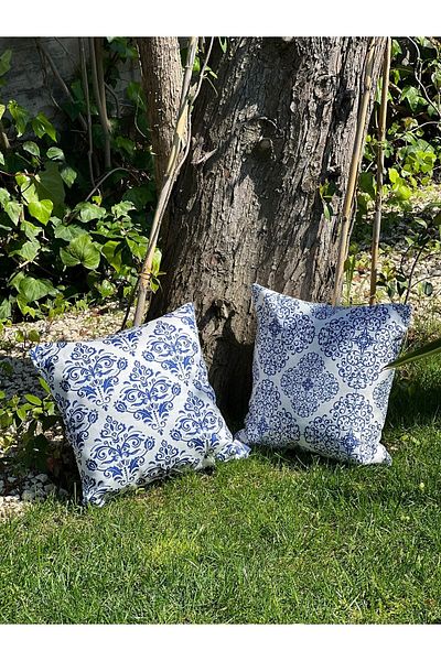 lamoonhome Ethnic Ottoman Tile Pattern Pillow - Throw Pillow Cover 2-Piece