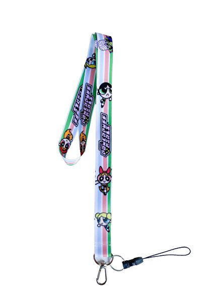 neptünstore Snur și suport pentru telefon pentru gât în ​​dungi Power Puff Girls