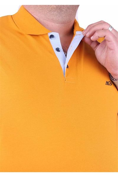Starbattal Μπλουζάκι Polo Mustard Lycra Plus Size 11501 - Classic Pocket