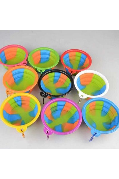 FloriaShopping Portable Foldable Cat Dog Food Water Bowl - Pet Door