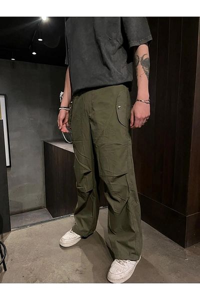 ellevana Parachute Style Baggy Jean Summer Oversize Unisex Trousers