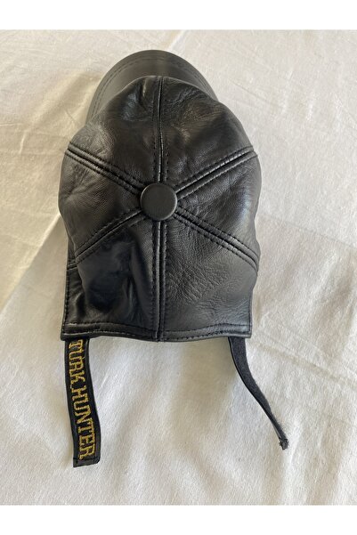 Türkhunter Türk Hunter Deri Siyah Gagalı Kasketli Şapka