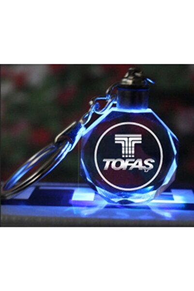 Led Anahtarlık Tofaş Logolu 7 Renk Yanan Led Işıklı 3d Araba Anahtarlık Yedek Pil Hediye