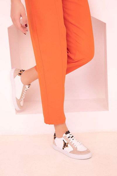 SOHO Skin-White-Leopard Women's Sneakers 17994