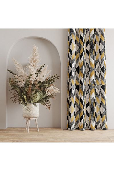 stellahomes Marble Patterned Digital Printed Background Curtain Single Wing