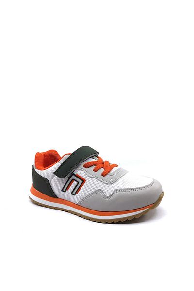 Cool Pantofi sport casual pentru băiat alb-portocaliu Praga