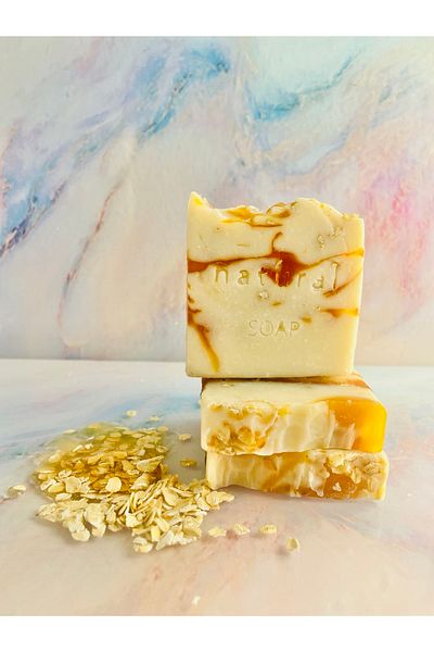 MHYSSA naturals صابون طبيعي صلب بالعسل والشوفان / صابون طبيعي بالعسل والشوفان