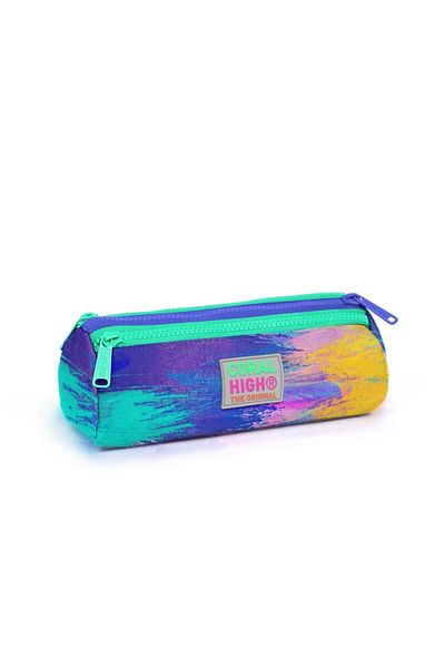 Coral High 22038 Μοντέλο πολύχρωμη τσάντα στυλό τριών διαμερισμάτων με σχέδιο αερογράφου