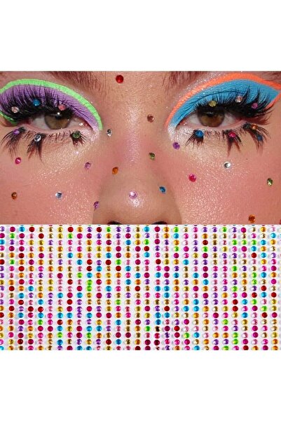 Ervalina Vücut Ve Yüz Sticker Euphoria Makyaj Taşı Yapışkan Yüz Taşı Festival...