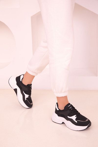 SOHO Black-White Women's Sneakers 18118