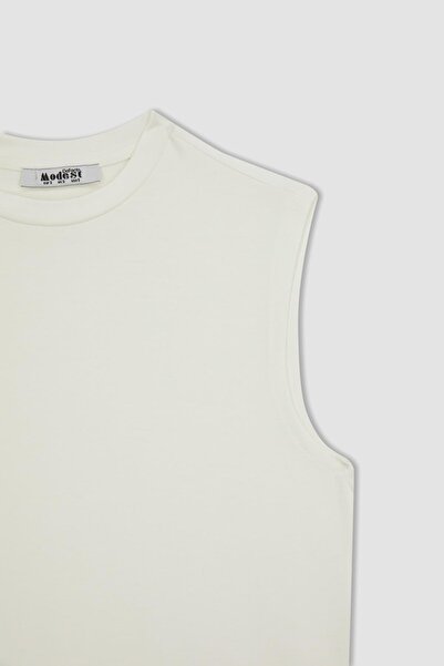 DeFacto Regular Fit Crew Neck Sleeveless Tunic