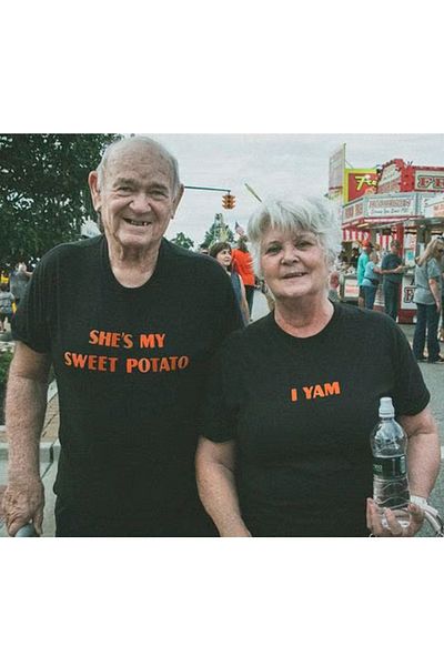Pear Wear Μπλουζάκι Sweet Potato Printed T-shirt Lover Couple Team Μαύρο και άσπρο Oversize ζευγάρι μπλουζάκι