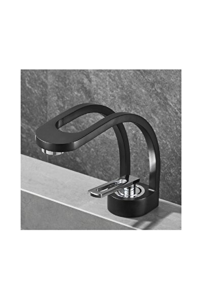 OEM صنبور حوض الحمام بتصميم شلال جديد أسود غير لامع/كروم