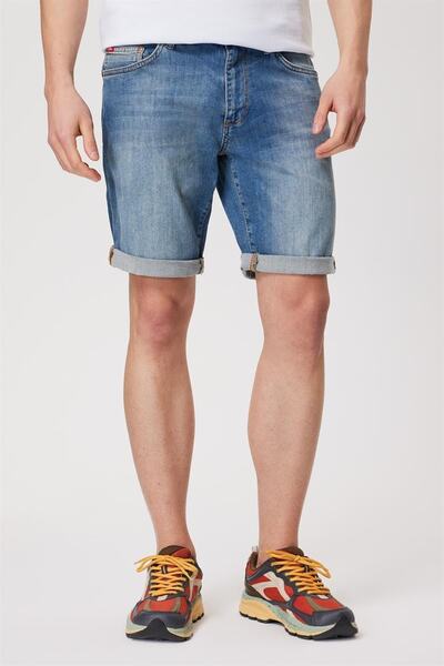 Lee Cooper Мъжки къси панталони SLIM FIT, сини, 232 см, 121085 Elyo 4 Denim
